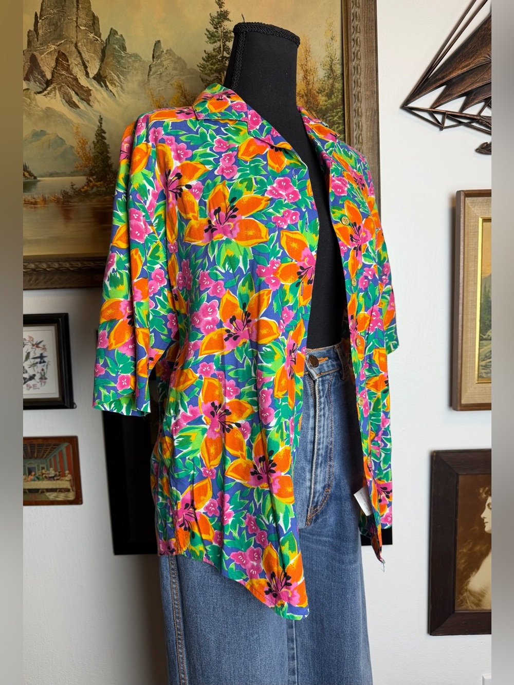 Vintage 80s-90s WOOLRICH Floral Blouse Women's - Picture 6 of 10